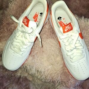 Brand new never worn  orange/white air force